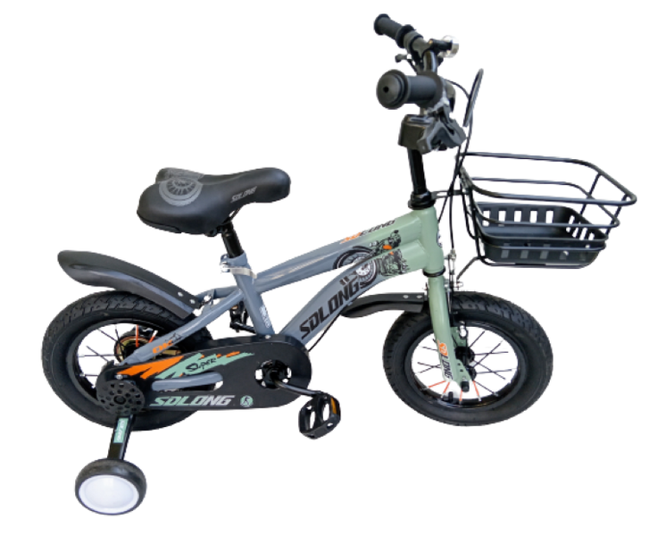 12 / 14 / 16 inch Grey and Green Road Rider Bicycle for Kids 3 to 5 Years
