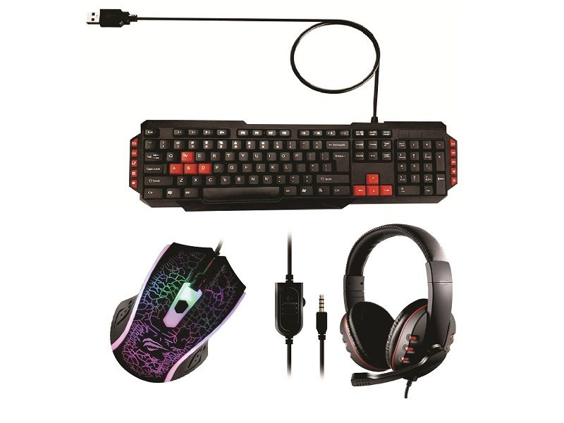 Ergonomically Designed 3-in-1 PC Wired Gaming Combo