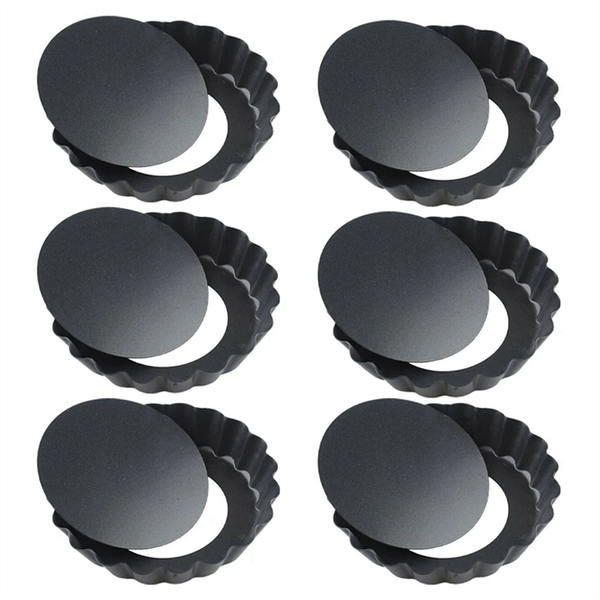 6Pcs 4In/10Cm Mini Pie Muffin Cupcake Pans Tart Quiche Flan Pan Mold