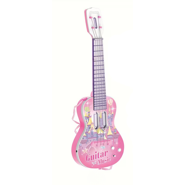 Kids Light-Up Musical Guitar Toy - Pink Sound and LED Lights 53cm