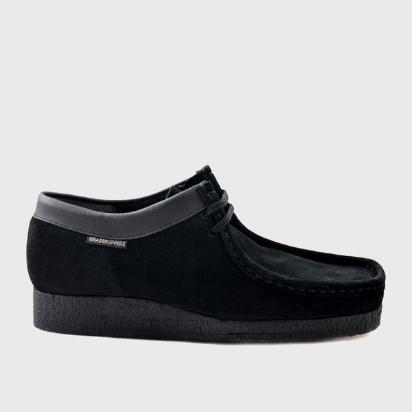 Grasshoppers Suede Black Junior Lace up Shoes