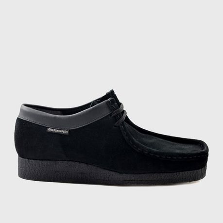 Grasshoppers Suede Black Junior Lace up Shoes
