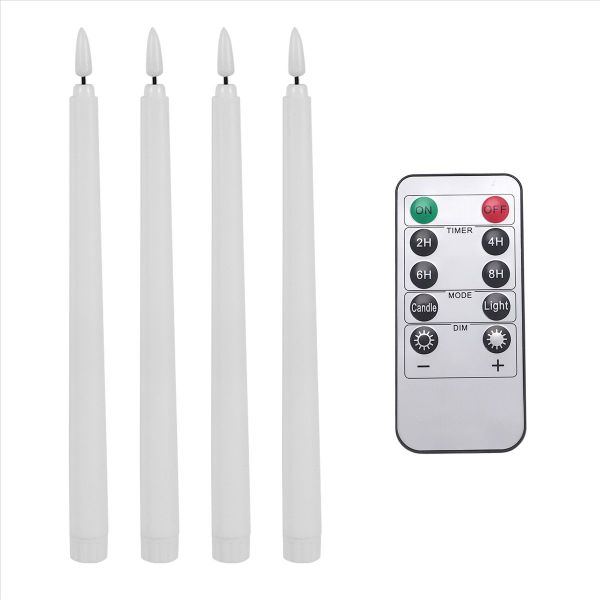 4 Pcs Remote Flameless Candlesticks,Timer Battery Operated LED Taper Candle