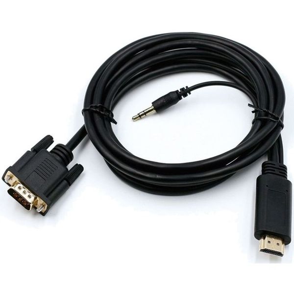 HDMI to VGA Adapter with Audio Cable Male to Female 1080p