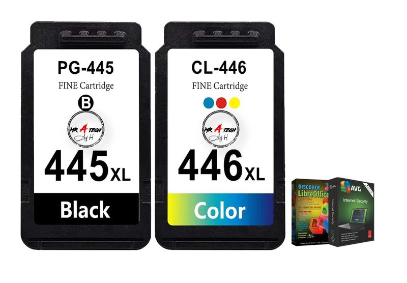 MR A TECH High Yield Inkjet Cartridges Compatible with Canon PG-445XL-446XL
