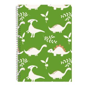 White Dino A4 Notebook Spiral Lined Fur Real Dinosaur Graphic Notepad ...