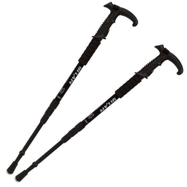 2 Pack Trekking Pole Aluminum Hiking Poles 3-Section Adjustable Ultra Light