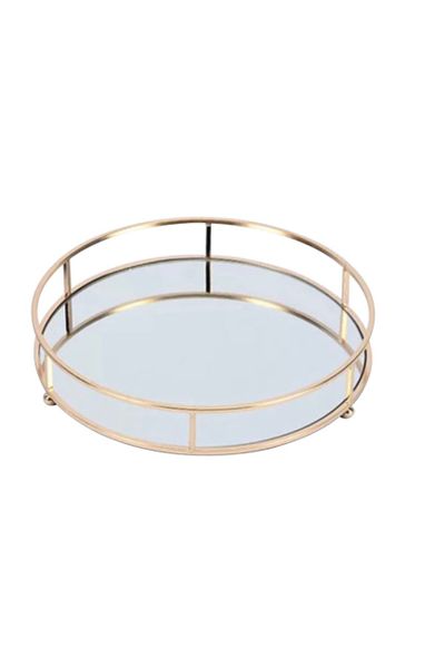 Gold Decorative Mirror Tray 30cm
