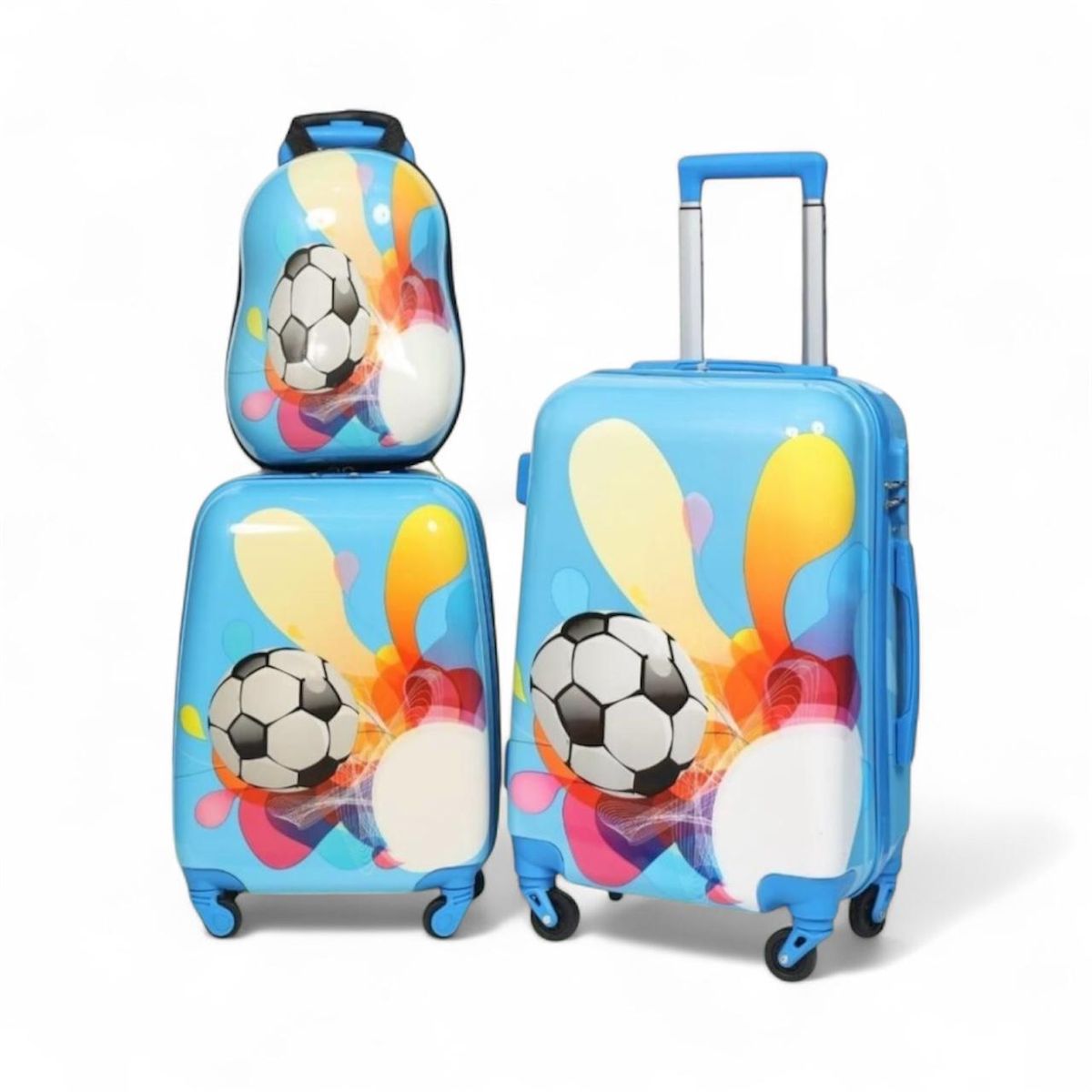 Kids Luggage Travel Bags Set-Pack of 3-Hard Base -4 Spinning Wheels-L,M,S