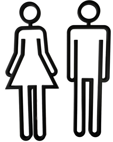 Acrylic Male and Female Bathroom Sign Set