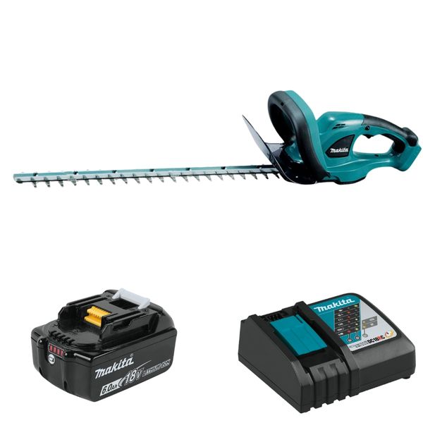 Makita - Cordless Hedge Trimmer (DUH523Z) with 6.0Ah Battery and Charger