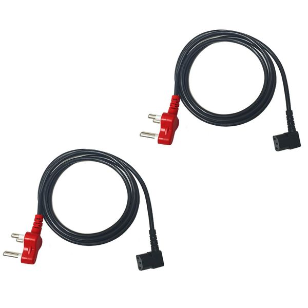 2 PACK: 2m Right Angled IEC Power Cord With Dedicated Plug Top