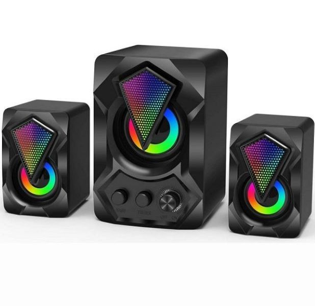Aerbes AB-D391 3.5mm Audio LED Computer Speakers 3 Pieces