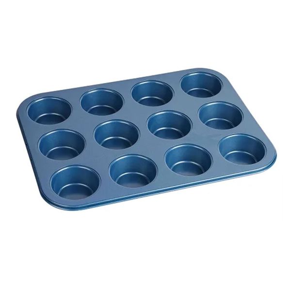 12 Cup Blue Carbon-Steel Muffin Pan