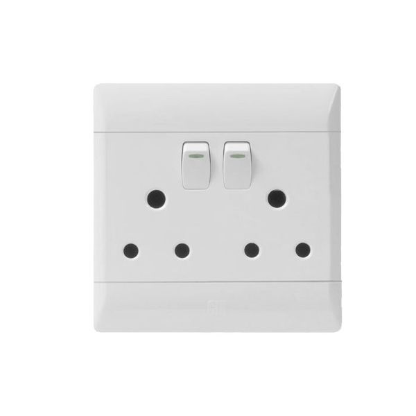 Bulk Pack 2 x CBI Plug Switch Double 4x4 - White