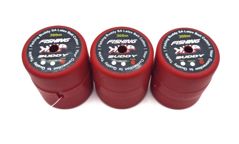 Fishing Buddy Latex Fishing Bait Cotton String - Thick - 3x 300m