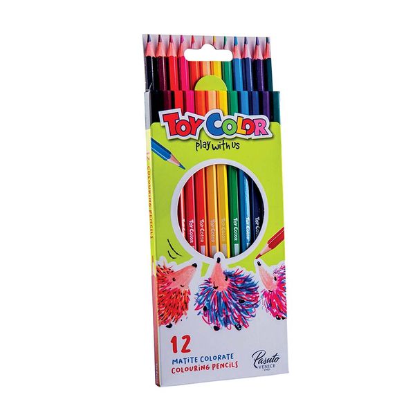 Toy Color - Junior Hexagonal Colored Pencils - 12 Pack with 3mm Lead
