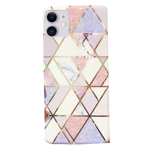Funki Fish Geometric Marble Case Comaptible With iPhone 12 &amp; 12 PRO - Pink Blue &amp; Gold
