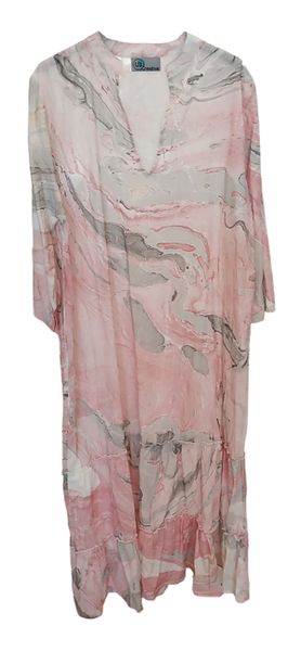 Ub Creative Long Marble Print Tunic Dress Pink image