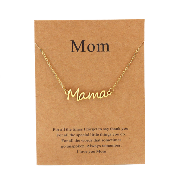 Stainless Steel Mothers Day Necklace Mama - Gold