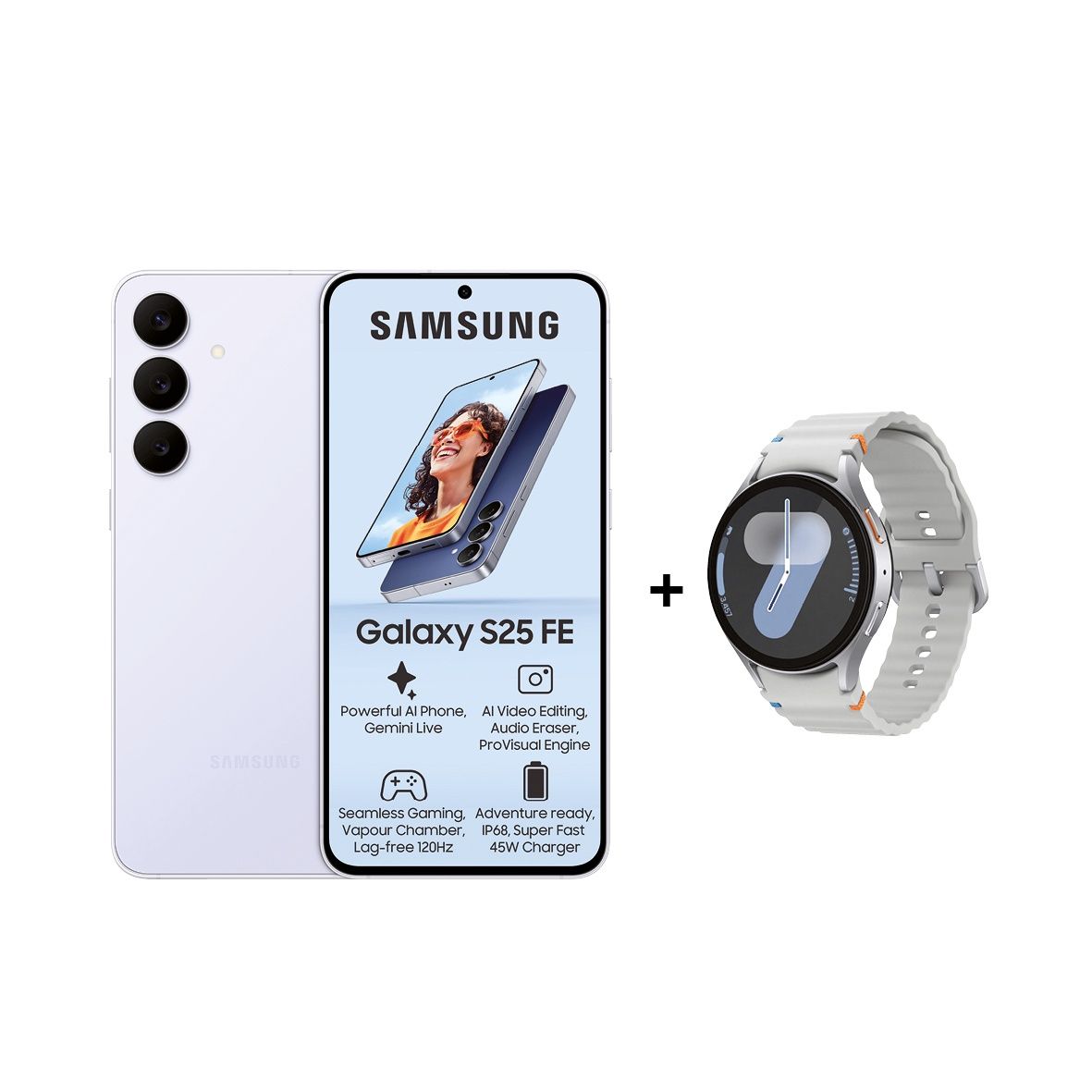 Samsung Galaxy S25 FE 5G 256GB Light Blue + Samsung Galaxy Watch7 44mm BT - Silver