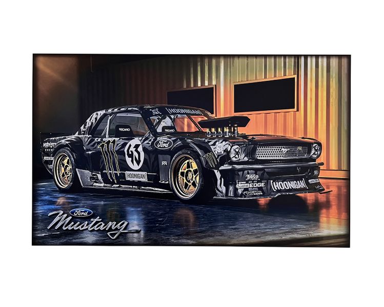 Mustang Wooden Frame Decor Wall Art - (81cm x 49cm)