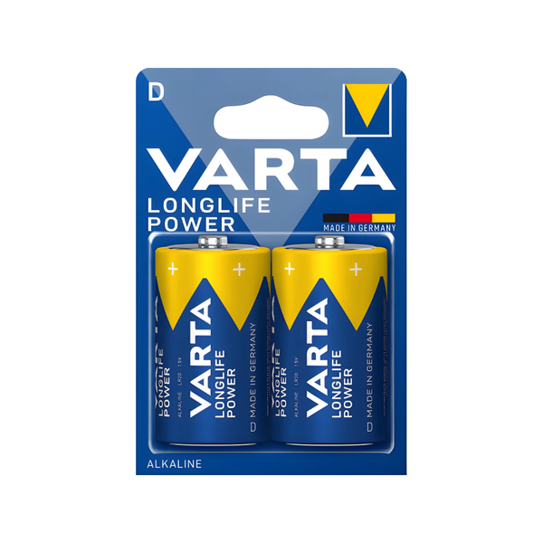 Varta 4920BP2 Longlife Power D Alkaline Batteries 1.5V - Pack of 2