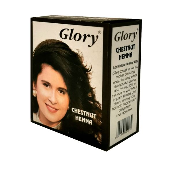 Glory Henna Natural Hair Dye - Ammonia Free - Chestnut - 1 Box