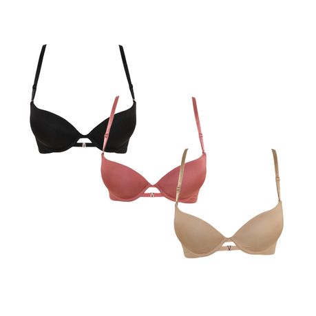 Women Underwire Push -Up Padded Moderate Coverage T-Shirt Bra - Pack of 3, Shop Today. Get it Tomorrow!