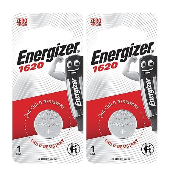 Energizer CR1620 3v Lithium Coin Battery Card 1 - 2x Bundle