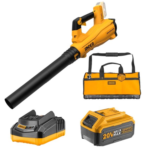 Ingco - Lithium Ion Cordless Blower With Charger, 5.0Ah Battery And Toolbag