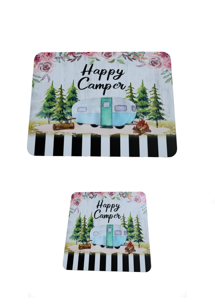 Happy Camper - Mouse Pad And Coaster Set