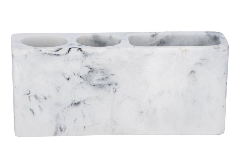 Wenko - Universal Holder - Desio - Marble-Look Polyresin - White/Grey