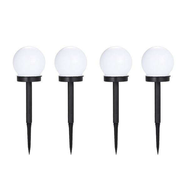 Multipurpose Outdoor Waterproof Solar LED Pathway Lamps - Black - 4pcs