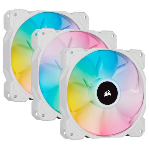 Corsair iCUE SP120 RGB ELITE Performance 120mm White PWM 3x Fan Kit