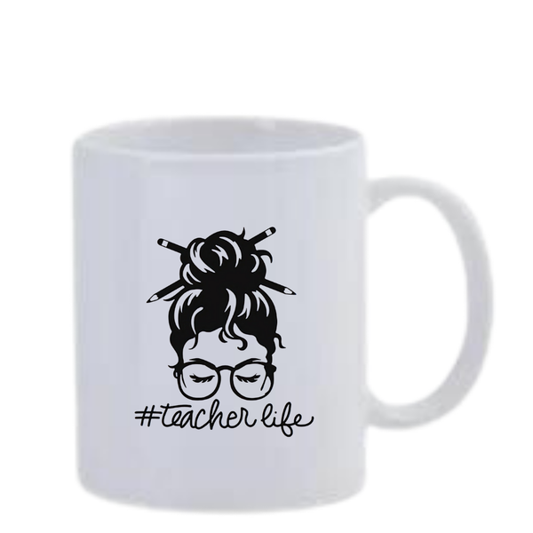 White Ceramic Mug 350ml - Teacher Life 13