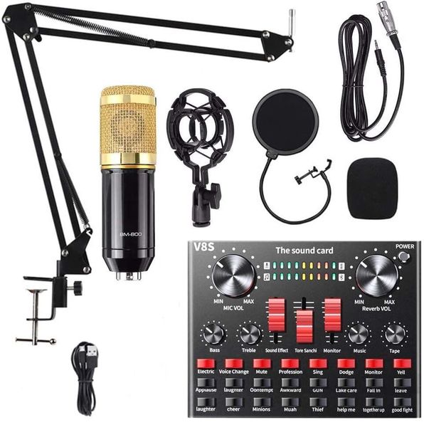 Professional Condenser Microphone And Sound Card BM800