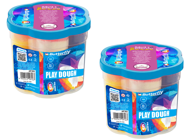 Butterfly Play Dough Tub - 5 Colours (500G) X2