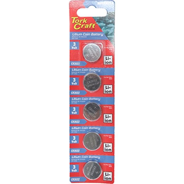 Cr2032 3V Lithium Coin Battery X5 Pack