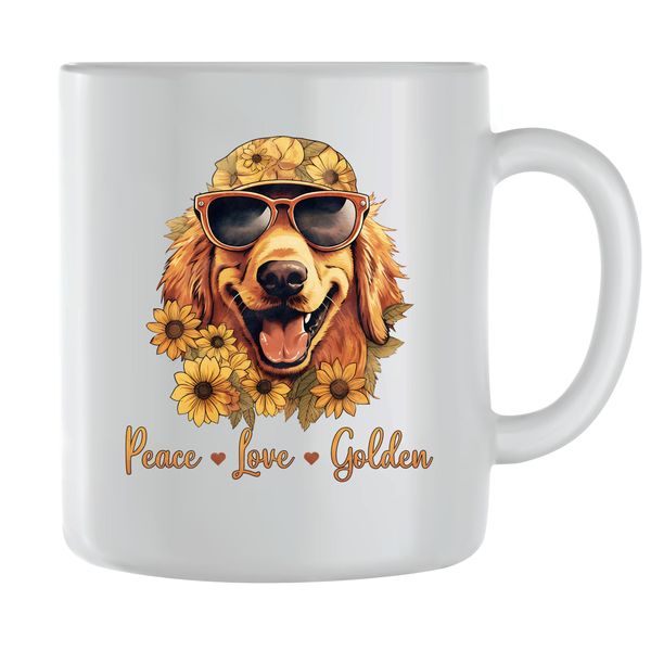 GR Love Coffee Mugs for Men Women Trendy Golden Retriever Graphic Cups 109