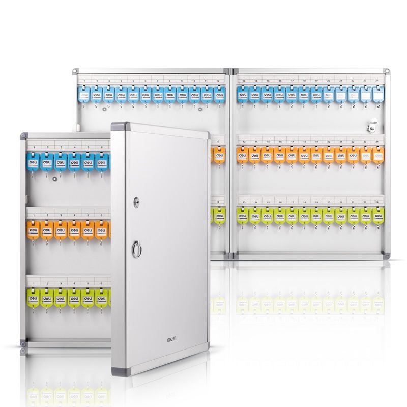 Deli Key Management Box 72 keys 390x65x472mm SILVERY