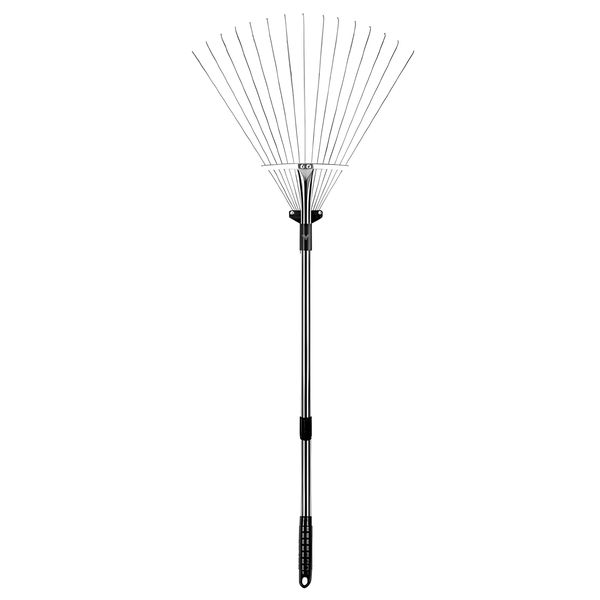 Arfast-Adjustable Telescopic Leaf Rake with 18 Stainless Steel Teeth