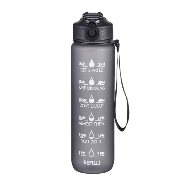 Grey Motivational Time Marker Water Bottle image