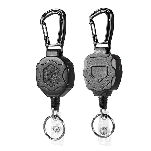 2Pack Retractable Keychain, ID Badge Reel With Steel Retractable Cord