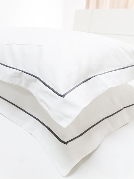 Rey'sFineLinenEgyptianCollectionOxfordCastlerockSatinStitchPillowcase(6Pc)