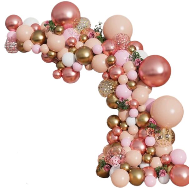Metallic Rose Gold Balloon Arch Kit - 146 Pieces