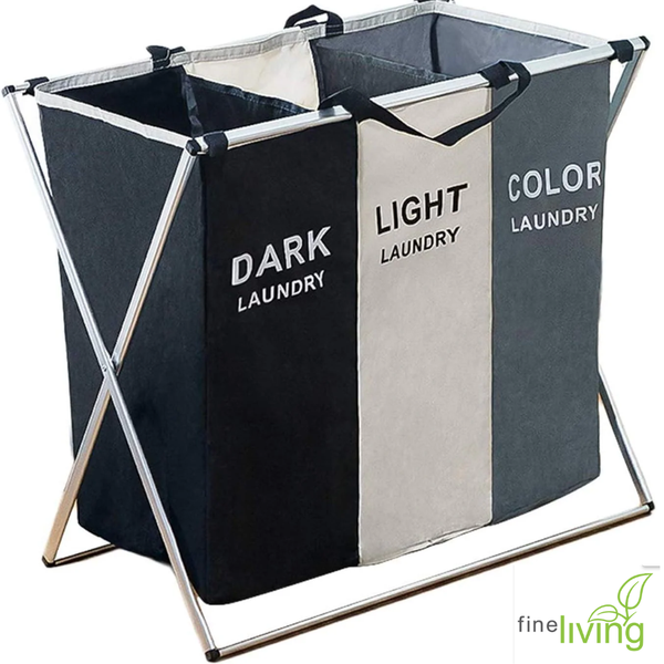 Three Grid Laundry Sorter - Fine Living