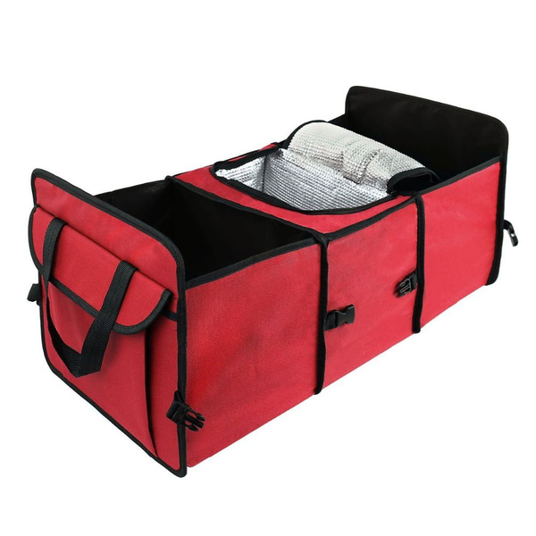 Trunk Organizer With Insulated Compartment Bag For Vehicle - Blue