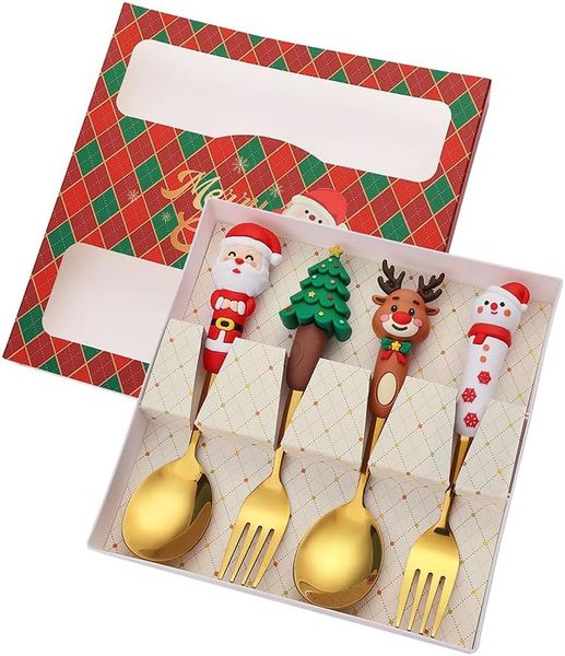 Stainless Steel Christmas Cutlery Set - Spoon and Fork