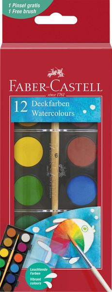 Faber-Castell Watercolour set 12 tablets plus paint brush